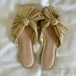 Loeffler Randall Gold Daphne Knot Sandals